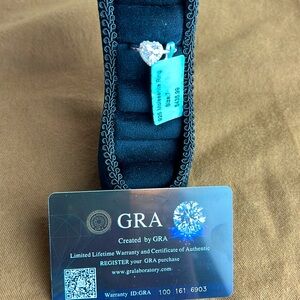 925 Silver Moissanite Heart Shaped Engagement Ring. 1.54 CTW VVSD Color. Size 7.